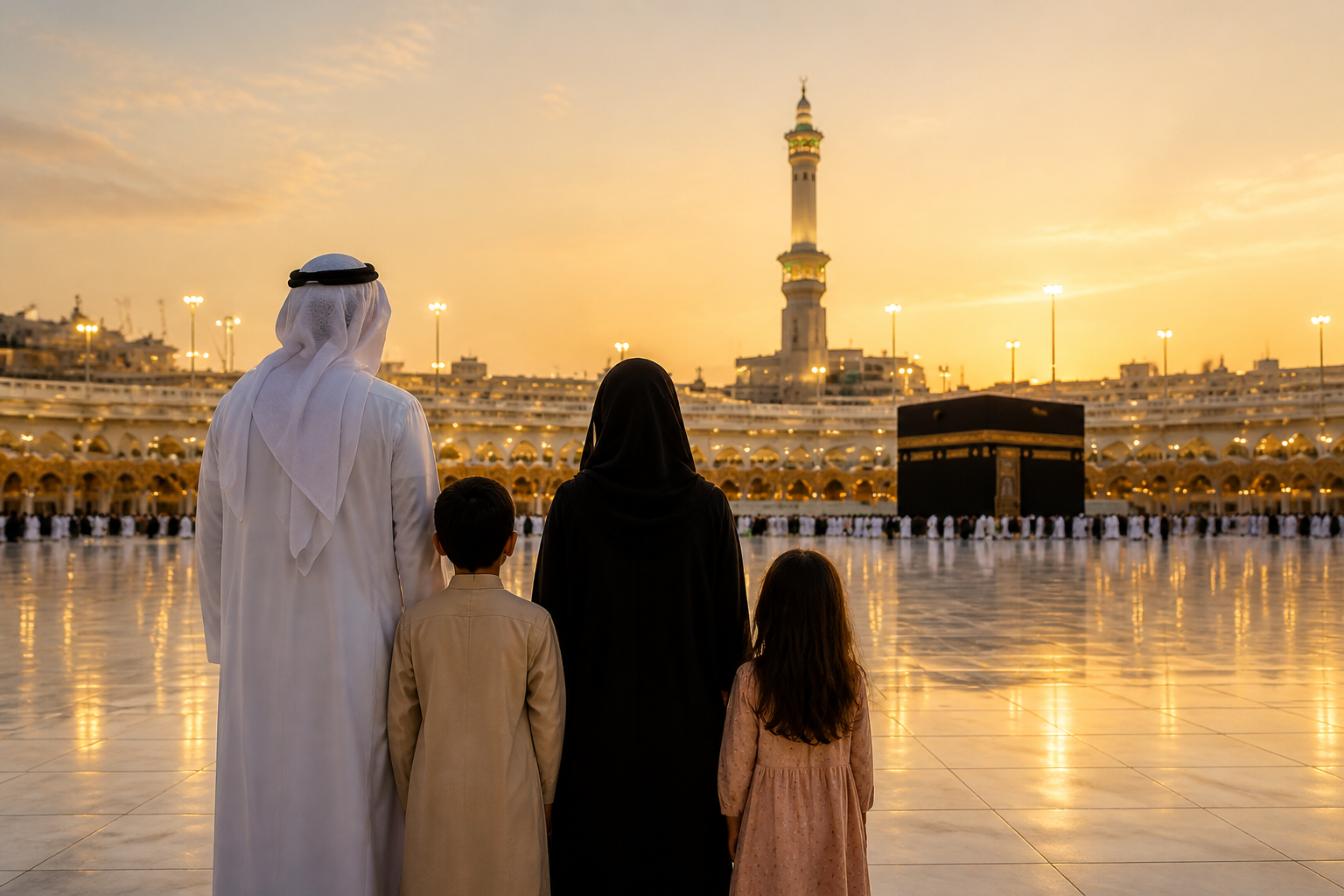 أسرة تطل على الحرم المكي